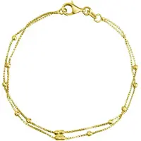 Firetti Armband "Schmuck Geschenk Silber 925 Armschmuck Armkette Kugeln", gold (gelbgoldfarben), Armbänder, Damen, 19cm, Silber 925 (Sterlingsilber), Armband