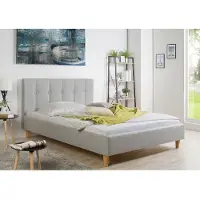 Maintal Polsterbett "Leesburg", grau (hellgrau), B:105cm H:99cm L:216cm, Betten, Polsterbett, Bettseiten zerlegt, ohne Bettkasten