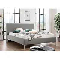 Maintal Polsterbett , grau, B:218cm H:102cm L:210cm, Betten, Polsterbett, Bettseiten zerlegt, ohne Bettkasten