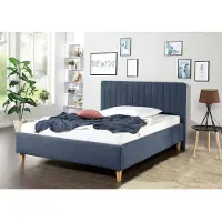 Maintal Polsterbett "Friant", blau, B:155cm H:108cm L:212cm, Betten, Polsterbett, Bettseiten zerlegt, ohne Bettkasten