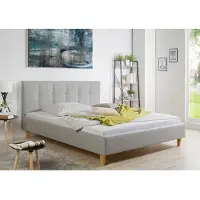 Maintal Polsterbett "Leesburg", grau (hellgrau), B:205cm H:99cm L:216cm, Betten, Polsterbett, Bettseiten zerlegt, ohne Bettkasten