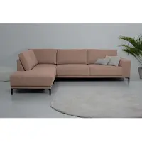Otto Home Ecksofa "Xander, L-Form", braun (cinnamon), B:289cm H:85cm T:210cm, 90% PES, 10% NY, Sofas, Ecksofa, Breite 289 cm, Webstoff, Soft-Touch Chenille, schwarze Metallfüße