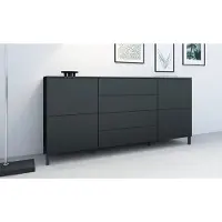 Borchardt Möbel Kommode BORCHARDT MÖBEL "Haama", schwarz (schwarz matt), B:166cm H:80cm T:35cm, Holzwerkstoff, Sideboards, Kommode, Breite 166 cm
