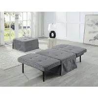 Atlantic Home Collection Schlafsofa "Finn", grau, B:100cm H:43cm T:70cm, 100% PES, , Sofas, Schlafsofa, wandelbar zum Loungesessel, Relaxliege und Gästebett, inkl. Kissen