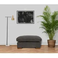 Otto Home Polsterhocker "Coray", grau (anthrazit), B:92cm H:47cm T:92cm, 100% PES, Hocker, Polsterhocker, mit Federn und Daunen