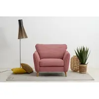Otto Home Sessel "MARSEILLE", rosa (blush), B:103cm H:88cm T:90cm, 100% Polyester, Sessel, Sessel, Massivholzbeine Eiche, Landhausstil, Wellenunterfederung