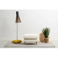 Otto Home Polsterhocker "MARSEILLE", beige (natural), B:70cm H:47cm T:70cm, 100% Polyester, Hocker, Polsterhocker, Massivholzbeine Eiche, Landhausstil, Wellenunterfederung