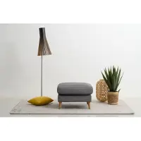 Otto Home Polsterhocker "MARSEILLE", grau (dunkelgrau), B:70cm H:47cm T:70cm, 100% Polyester, Hocker, Polsterhocker, Massivholzbeine Eiche, Landhausstil, Wellenunterfederung