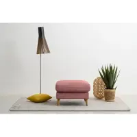 Otto Home Polsterhocker "MARSEILLE", rosa (blush), B:70cm H:47cm T:70cm, 100% Polyester, Hocker, Polsterhocker, Massivholzbeine Eiche, Landhausstil, Wellenunterfederung