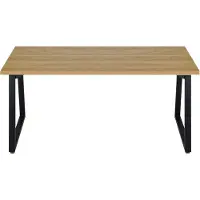 Otto Home Esstisch "Soyans", beige (naturfarben), B:160cm H:75cm T:80cm, Tische, Esstisch, modernes Kufen Gestell, in vier Breiten, melaminharzbeschichtet