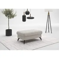 Sit&More Stauraumhocker SIT & MORE "Morris Jubi", beige (hellgrau), B:103cm H:44cm T:69cm, 95% Polyester, 5% Polyamid, Hocker, Stauraumhocker, mit praktischen Stauraum