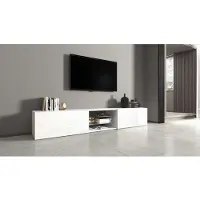 Otto Home Lowboard "Egypt,Lowboard,TV-Kommode,TV-Möbel,TV-Bank", weiß, B:240cm H:35cm T:36,4cm, Sideboards, Lowboard, mit 2 Klappen, 2 Glasböden,kompl. Hochgl. lackiert (B/T/H)240x38x35 cm