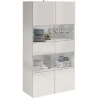 Inosign Vitrine "Egypt", weiß (weiß hochglanz), B:80cm H:160cm T:38cm, FSC-zertifizierter Holzwerkstoff, Glas, Schränke, Vitrine, 2 Glastüren, Front Hochglanz lackiert, Korpus matt