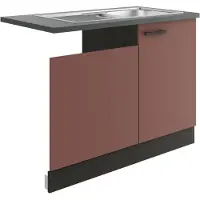 Optifit Spülenschrank "Palma", rot (rostrot, anthrazit, anthrazit), B:110cm H:84,8cm T:60cm, Holzwerkstoff, Schränke, Spülenschrank, Breite 110 cm, geeignet für teilintegrierte Geschirrspüler