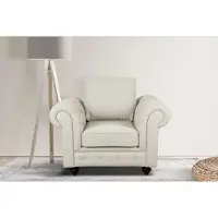 Home affaire Sessel "MENDITTE", beige (creme), B:117cm H:90cm T:93cm, 100% Polyester, Sessel, Sessel, Knopfheftung an Armlehnen und vorderer Leiste, hohe Qualiität
