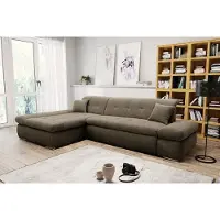 Domo Ecksofa "MORIC Massiv - Belastbar bis 140 kgxSitz, 300x172 cm, XXL-Format", braun (schlamm), B:300cm H:80cm T:172cm, Cord (100% Polyester), Sofas, Ecksofa, L-Form, Cord, schlamm