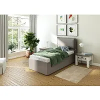 Maintal Polsterbett "Lyara", grau (hellgrau), B:107cm L:215cm, Struktur fein (100% Polyester), Betten, Polsterbett, wahlweise ohne Matratze oder mit 3 Matratzenarten zur Auswahl