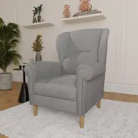 Home affaire Ohrensessel "OSTIANO B/T/H: 80/82/98 cm, Sessel", grau, B:80cm H:98cm T:82cm, 92% Polyester, 8% Nylon, Sessel, Ohrensessel, Einzelstück, dicke geschwungene Armlehnen, uni und kariert