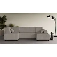 Home affaire Wohnlandschaft "TAMMO", grau (taupe), B:296cm H:80cm T:162cm, 100% Polyester, Sofas, Wohnlandschaft, U-Form