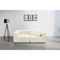 Andas 2-Sitzer "Utvik bestehend aus 2 Eckelementen", beige (creme), B:26cm H:69cm T:108cm, 100% Polyester, Sofas, 2-Sitzer, bestehend aus einzelnen Modulen für individuelle Zusammenstellung