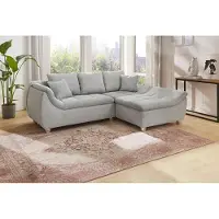 Jockenhöfer Ecksofa JOCKENHÖFER GRUPPE "Genua L-Form, B: 250 cm", grau (hellgrau), B:250cm H:92cm T:179cm, Cord: 100% Polyester, Sofas, Ecksofa, mit 2 Zierkissen