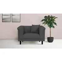 Home affaire Sessel "AGNIA B/T/H: 100/85/71 cm", grau (dunkelgrau), B:100cm H:71,5cm T:85cm, 100% Polyester, Sessel, Sessel, incl. Zierkissen, auch in Cord und Bouclé