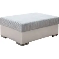 Collection Ab Hocker "John, B: 100 cm", grau (hellgrau), B:100cm H:40cm T:70cm, 100%Polyester, Hocker, Hocker, optional Federkernpolsterung