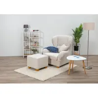 Home affaire Ohrensessel "Oliver, B: 92 cm, Sitzhöhe: 41 cm", beige, B:92cm H:103cm T:93cm, 100%Polyester, Sessel, Ohrensessel, 1 Zierkissen