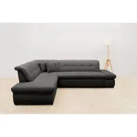 Domo Ecksofa "MORIC 273x216 cm, L-Form, auch in Cord", grau, B:273cm H:80cm T:216cm, 100% Polyester, Sofas, Ecksofa, wahlweise mit Bettfunktion und Armlehnenverstellung, auch in Cord