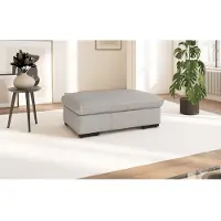 Sit&More Polsterhocker SIT & MORE "Alcudia", grau (light grau), Hocker, B/H/T: 101cm x 43cm x 68cm, NaturLEDER, Polsterhocker, B:101cm H:43cm T:68cm