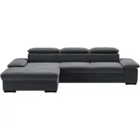 Sit&More Ecksofa SIT & MORE "Alcudia L-Form", grau (dunkelgrau), B:286cm H:73cm T:174cm, 98% Polyester, 2% Polyamid, Sofas, Ecksofa, wahlweise mit Schlaffunktion