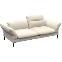 FLEXLUX 2,5-Sitzer "Salino, Funktionssofa, Relaxsofa", weiß (warm weiß), B:215cm H:88cm T:105cm, 100% Echtleder, Sofas, 2 5-Sitzer, Sofa mit Arm- und Kopfteil-Verstellungen, Kaltschaum & Stahl-Wellen