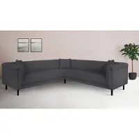 Home affaire Ecksofa "AGNIA L-Form B/T/H: 244/244/71 cm", grau (dunkelgrau), B:244cm H:71,5cm T:244cm, 100% Polyester, Sofas, Ecksofa, incl. Zierkissen, gleichschenklig, auch in Cord