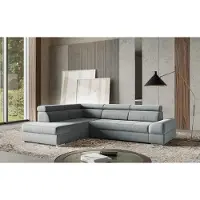 Sit&More Ecksofa SIT & MORE "Broadway L-Form", grau (hellgrau), B:270cm H:79cm T:213cm, 100% Polyester, Sofas, Ecksofa, mit verstellbaren Kopfteilen, wahlweise mit Schlaffunktion
