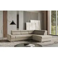 Sit&More Ecksofa SIT & MORE "Broadway L-Form", beige (sand), B:270cm H:79cm T:213cm, 100% Polyester, Sofas, Ecksofa, mit verstellbaren Kopfteilen, wahlweise mit Schlaffunktion