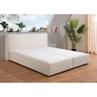 Home affaire Boxspringbett "Åby", beige (creme, beige), B:207cm L:225cm, Komplettbetten, Boxspringbett, In Cord Bezug, wahlweise mit und ohne Matrazte erhältlich