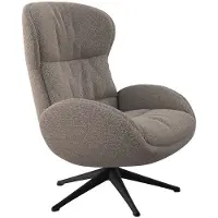 FLEXLUX Relaxsessel "Haze, hervorragender Komfort, Echtleder oder sanfter Stoff", braun (latte), B:70cm H:104cm T:79cm, 100% Polyester, Sessel, Relaxsessel, Rückenteilverstellung, drehbar, Fuß schwarz