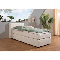 Andas Boxspringbett "Åby", beige (creme, beige), B:107cm L:225cm, Komplettbetten, Boxspringbett, In Cord Bezug, wahlweise mit und ohne Matrazte erhältlich