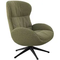 FLEXLUX Relaxsessel "Haze, hervorragender Komfort, Echtleder oder sanfter Stoff", grün (moss), B:70cm H:104cm T:79cm, 100% Polyester, Sessel, Relaxsessel, Rückenteilverstellung, drehbar, Fuß schwarz
