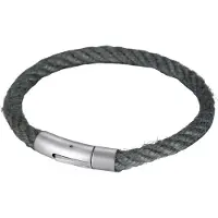 Firetti Armband "Schmuck Geschenk Edelstahl Jutefaser Armschmuck Armkette", grau (edelstahlfarben, grau), Armbänder, Damen, 21cm, Edelstahl Jute, Edelstahl, Jute, Armband