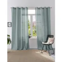 Otto Home Vorhang "Linsdorf" Gr. 1, grün (grün, mint), B:140cm H:160cm, Polyester, Gardinen, Vorhang, Leinenstruktur
