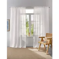 Otto Home Vorhang "Linsdorf" Gr. 1, weiß (wollweiß), B:140cm H:160cm, Polyester, Gardinen, Vorhang, Leinenstruktur, halbtransparent