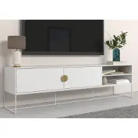 Otto Home Lowboard "Abito", weiß, B:180cm H:50cm T:40cm, Holzwerkstoff, Sideboards, Lowboard, Kommode mit Kabeldurchführung,Einlegeboden, Breite 180 cm