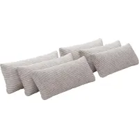 Places Of Style Sofakissen "Mikado", grau (hellgrau), B:65cm H:25cm T:10cm, 100% Polyester, Polsterauflagen, Sofakissen, 3,5,6,7-teilige Kissen-Sets zur Auswahl