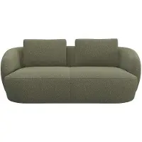 FLEXLUX 2,5-Sitzer "Torino, rund, Couch, Loveseat", grün (moss), B:186cm H:85cm T:102cm, 100% Polyester, Sofas, 2 5-Sitzer, Modernes, organisches Sofa-Design, Kaltschaum, Wellenunterfederung