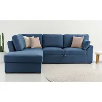 Otto Home Ecksofa "Citry", blau (dunkelblau), B:242cm H:88cm T:224cm, 100% polyester, Sofas, Ecksofa, Breite 242 cm, Chenille, Bettfunktion, Bettkasten, L-Form