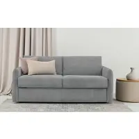 Home affaire Schlafsofa "Bergamons", grau, B:189cm H:90cm T:97cm, 100% Polyester, Sofas, Schlafsofa, 2-Sitzer, mit Dauerschlaffunktion, inkl. Federkernmatratze, Lattenrost