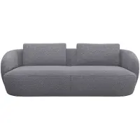FLEXLUX 3-Sitzer "Torino, rund und bequem, Couch, Dreisitzer", grau (steel), B:217cm H:85cm T:102cm, 100% Polyester, Sofas, 3-Sitzer, Modernes, organisches Sofa-Design, Kaltschaum, Wellenunterfederung