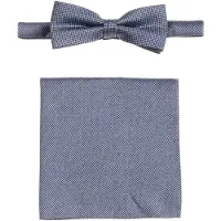 MONTI Fliege , Herren, blau, Seide, Fliegen Fliege, (Set, 2-tlg.) Reine Seide, Fliege mit passendem Einstecktuch