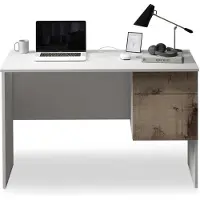 Home affaire Schreibtisch "Coro, kleiner Computertisch, Bürotisch", weiß (weiß matt, ahorn, weiß), B:110cm H:75cm T:50cm, Tische, Schreibtisch, mit 1 Tür & 1 Schublade, Breite 110 cm, Made in Italy